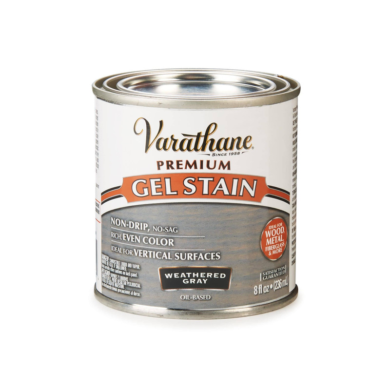Premium Gel Stain - Oil Based - Color:Weathered Gray - Size:8-oz